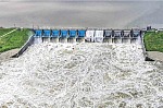 This is what 124,000 cubic feet per second (cfs) of water coming through Lake Livingston Dam looks like. Severe flooding throughout Polk County this week resulted in a new historic release at the Dam. As of 3:05 p.m. Thursday, Trinity River Authority (TRA) officials were releasing 124,097 cubic feet per second (cfs), exceeding the maximum release during Hurricane Harvey in 2017 which was 110,600 cfs. As of Friday evening, 124,260 cfs were being released. PHOTO BY LEE JONES