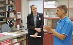 Tyler County Hospital HR Director Christina Hood shows visiting Dr. Nischal Pandey the respiratory department of the facility. MOLLIE LA SALLE | TCB