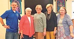The Polk County Chapter of the American Association of University Women (AAUW) recently heard a program about the ministries offered by Center of Hope, as well as its recent merging with Empty Stocking Program and Emergency Health Board. (l-r) Mike Fortney, Virginia Key, Chris Potthoff, Genny Watkins and Peggy Wooten. Photo by Emily Banks Wooten